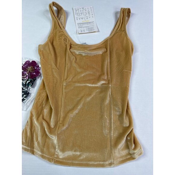 Vintage Kathleen Kirkwood Womens Sm stretch Velvet Tank Sequin Flower Pins New - Picture 2 of 8